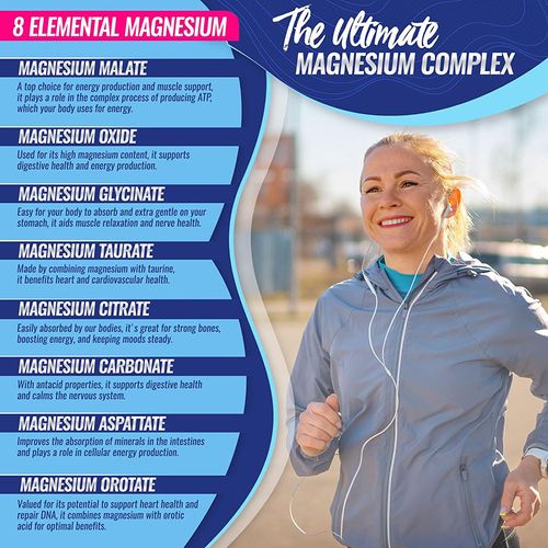 Magnesium Supplement Magnesium 400mg with Vitamin D for Immune Support, Adaptogenic Herbs, Enzyme Activated 90 Capsules