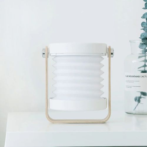 Creative Wooden Handle Telescopic Folding Led Touch Lamp Charging Night Light Reading Portable Lantern Lamp Home Christmas Decor