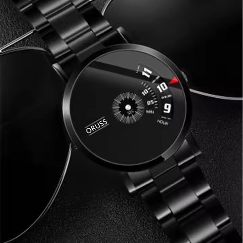 Oruss 862 Men's Stainless Steel Waterproof Quartz Watch – Korean Style Fashion Casual Trendy Wristwatch for Students & Young Men