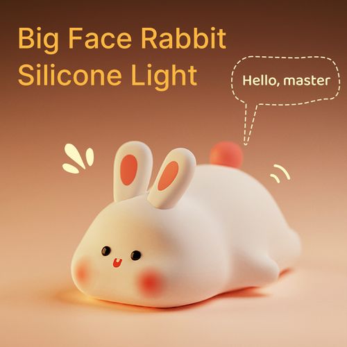 Hot Sale Silicone Night Light Cartoon Bunny Silicone Lamp Cute Rabbit Night Lights Bedroom Charging Rabbit Patted Sleeping Light