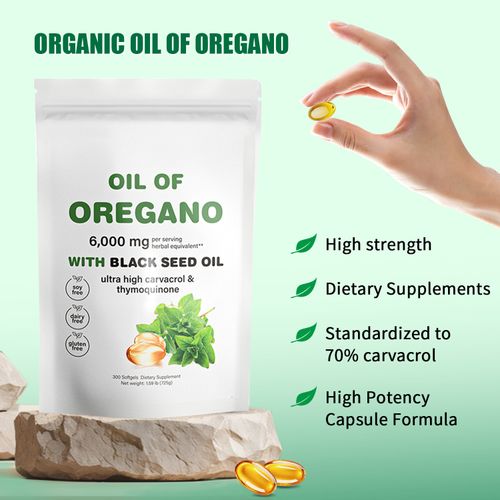 180 Capsules Per Bag, Pure Oregano Oil and Black Seed Oil Capsules, Oregano Soft Capsules,Black Seed Oil