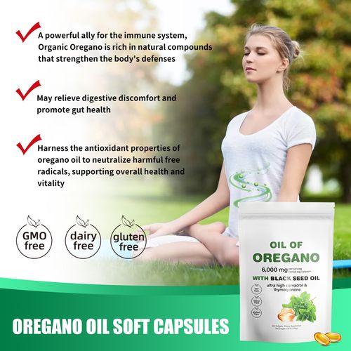 180 Capsules Per Bag, Pure Oregano Oil and Black Seed Oil Capsules, Oregano Soft Capsules,Black Seed Oil