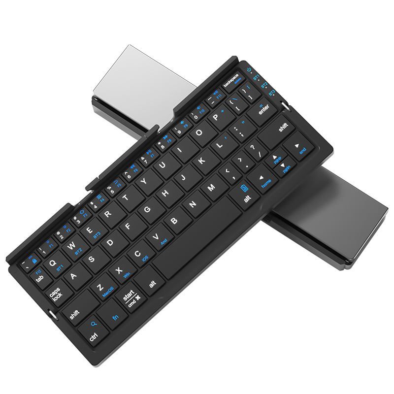 Ultra-Silent Foldable BT Keyboard for Mac Portable Dual-Fold Wireless External Universal Laptop Keyboard USB Rechargeable New
