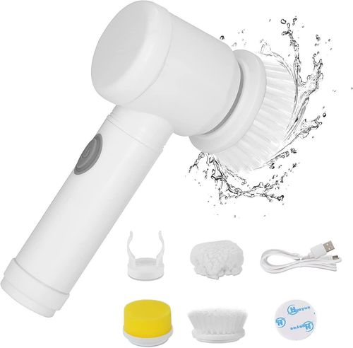 USB 5 in 1 Kitchen Dishwashing Brush Sink Cleaner Bathroom Bathtub Clean Brush Spin Scrubber Wireless Electric Cleaning Brush