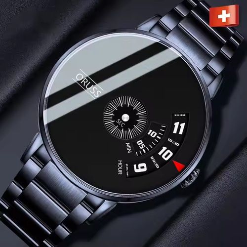 Oruss 862 Men's Stainless Steel Waterproof Quartz Watch – Korean Style Fashion Casual Trendy Wristwatch for Students & Young Men