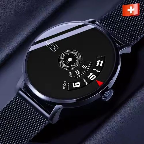 Oruss 862 Men's Stainless Steel Waterproof Quartz Watch – Korean Style Fashion Casual Trendy Wristwatch for Students & Young Men