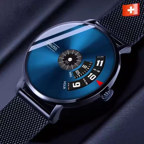 Oruss 862 Men's Stainless Steel Waterproof Quartz Watch – Korean Style Fashion Casual Trendy Wristwatch for Students & Young Men
