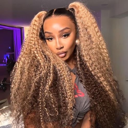 Water Wave Highlight Ombre Color Invisi Strap Snug Fit 360 Skin Lace Frontal Wig Glueless Human Hair