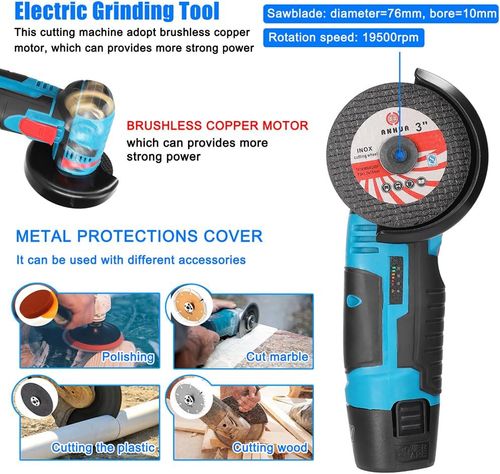 12V Handheld Lithium Battery Cordless Portable Polishing Cutting Machine