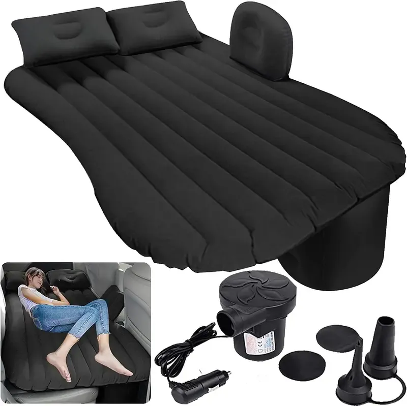 ✨Two-in-one multifunctional portable car back seat mattress air cushion with inflation pump suitable  home, outdoor camping, self-driving travel