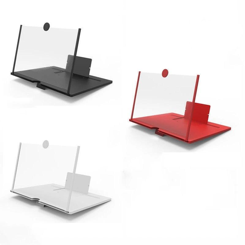 Black mobile phone screen magnifier pull-out ultra-high-definition video 12-inch desktop lazy stand magnifier