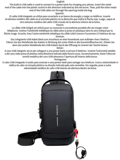 High-quality black single-shoulder large-capacity waterproof crossbody bag