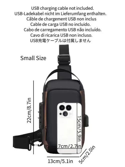High-quality black single-shoulder large-capacity waterproof crossbody bag