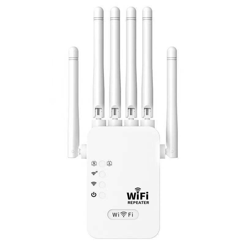 White WiFi Signal Booster, Six-Antenna Home Wall-Penetrating Wireless Network Amplifier