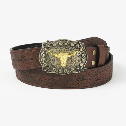 BELTROAD Cowboy Cowgirl Leather Buckle Belt for Men Women Western Leather Belt for Jeans Business Belt Unisex All Year Round Christmas Gifts