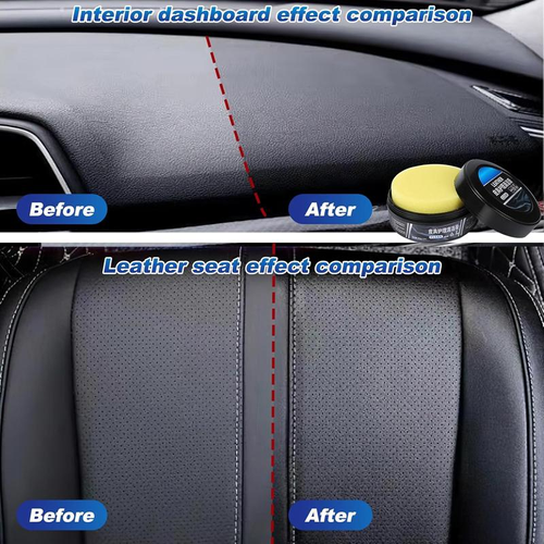 Car leather care cleaning cream, car interior cleaning cream, leather bags, leather shoes cleaning - multiple uses