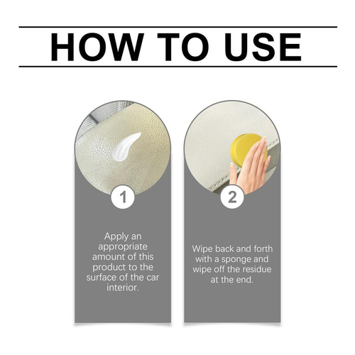 Car leather care cleaning cream, car interior cleaning cream, leather bags, leather shoes cleaning - multiple uses