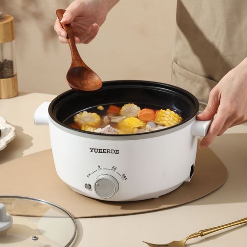 Large-Capacity Non-Stick Electric Cooker with Steamer Rack, Multi-Function Pot for Steaming, Boiling, Hot Pot & Frying - Ideal for Home & Dorm Use