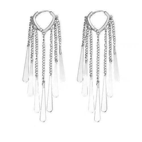 Heart Shaped Water Drop Tassel Alloy Earrings Personalized Fashion Women's Drop Earrings Holiday Party Girls Jewelry Gifts