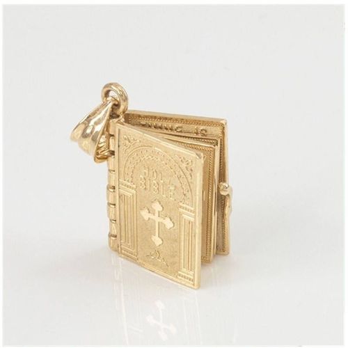 Hop Vintage Unisex Religious Necklace with Openable Bible Book Cross Pendant Openable Blade Chain for Men Women for Weddings