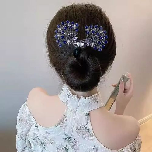 High-end Peacock-style Hair Updo Tool, Twist Type for Top Knots, Hair-friendly, Luxury Elegant Style, Lazy Hair Clip