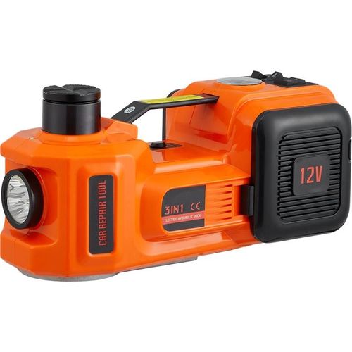 5 Ton 3 in 1 Car Electric Hydraulic Jack Set with Tire Inflator and Impact Wrench 12V Dual Power Supply for Sedan SUV MPV