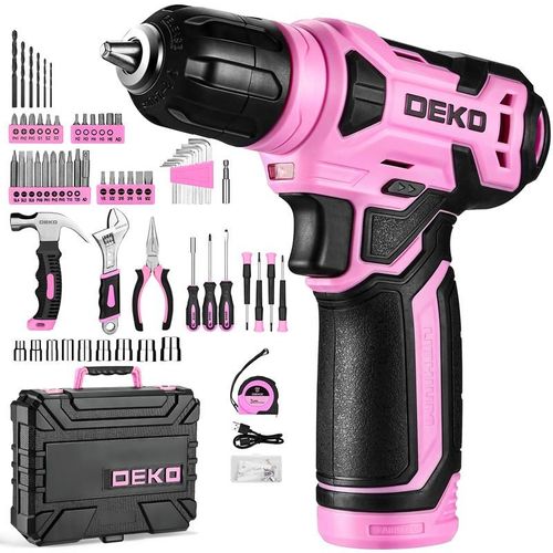 DEKO 18V Cordless Drill Kit All in One Repair Tools LED Light Multi Charging Portable Case