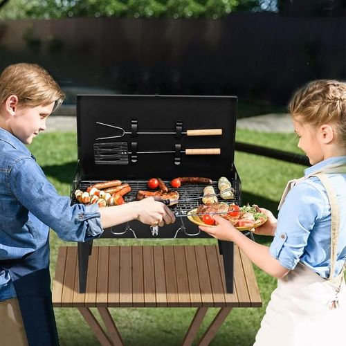 Portable Folding Barbecue Grill with Adjustable Height for 3-5 People Outdoor Camping Picnic