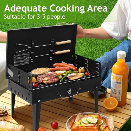 Portable Folding Barbecue Grill with Adjustable Height for 3-5 People Outdoor Camping Picnic