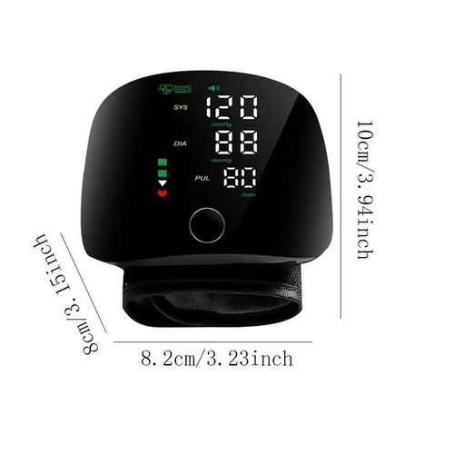 eBesting Wrist Blood Pressure Monitor - Large HD Display, Voice Broadcast, Type-C Rechargeable, One-Touch Measurement, Portable for Home Use