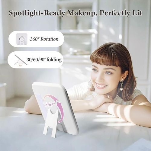 Portable Travel Makeup Bag with Detachable LED Mirror