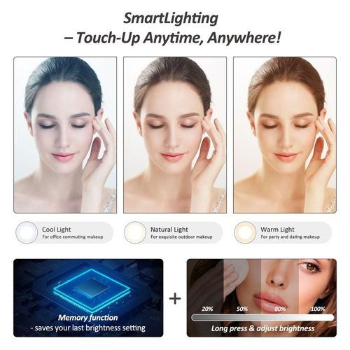 Portable Travel Makeup Bag with Detachable LED Mirror