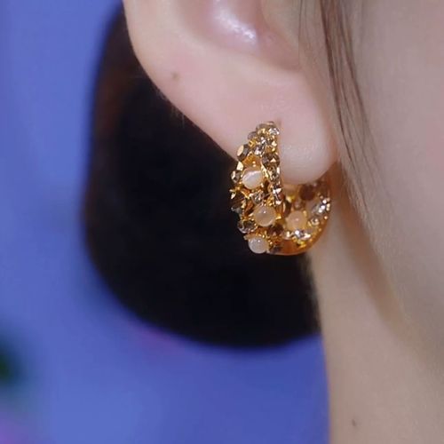 Fashionable and Versatile Earrings With Delicate and Sparkling Coffee Colored Earrings