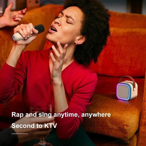 Karaoke Speaker with Wireless Microphone - All-in-One Singing Device with Heavy Bass Subwoofer