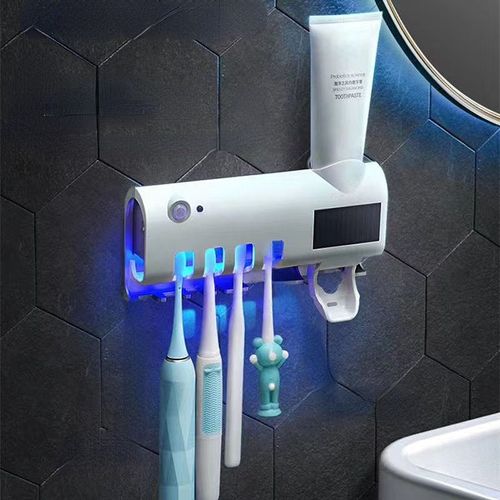 Smart Toothbrush Sterilizer with UV Sterilization - Drill-Free Bathroom Wall-Mounted, Electric Storage & Drying