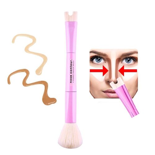 2-in-1 Nose Contour Makeup Brush - U-Shaped Side Nose Contour & Blush Cosmetic Brush