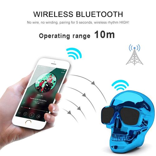 Skull Shaped Bluetooth Speaker Wireless Sunglasses Style Portable Mobile Subwoofer Multi Purpose Speaker