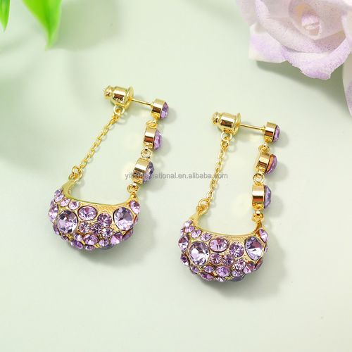 New High-end Luxury Earrings  Simple Full Diamond Water Droplet Shaped Women's Earrings