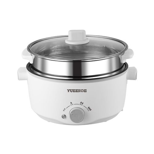 Large-Capacity Non-Stick Electric Cooker with Steamer Rack, Multi-Function Pot for Steaming, Boiling, Hot Pot & Frying - Ideal for Home & Dorm Use