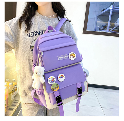 2026 4-Piece Canvas Backpack Set | Laptop & Student School Bag