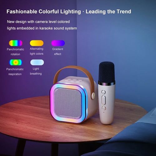 Karaoke Speaker with Wireless Microphone - All-in-One Singing Device with Heavy Bass Subwoofer