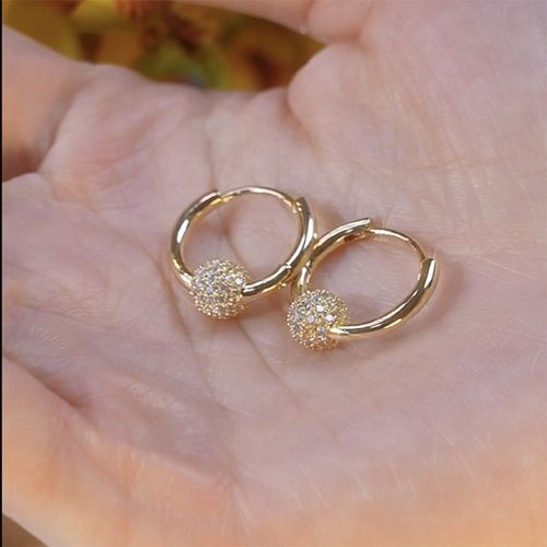 French Style Light Luxury Exquisite Diamond Ball Earrings for Women