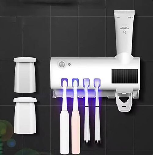 Smart Toothbrush Sterilizer with UV Sterilization - Drill-Free Bathroom Wall-Mounted, Electric Storage & Drying