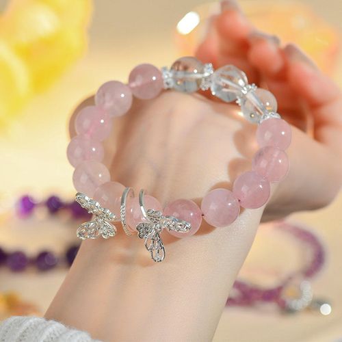 crystal-clear pink DIY bracelet