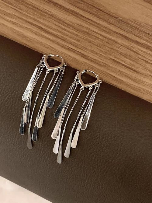 Heart Shaped Water Drop Tassel Alloy Earrings Personalized Fashion Women's Drop Earrings Holiday Party Girls Jewelry Gifts