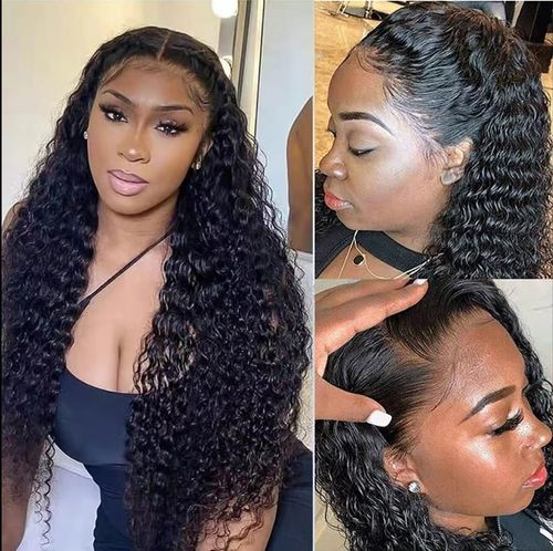Natural Middle Part Jerry Curl Long Curly Wig for Women - Full Cap Style