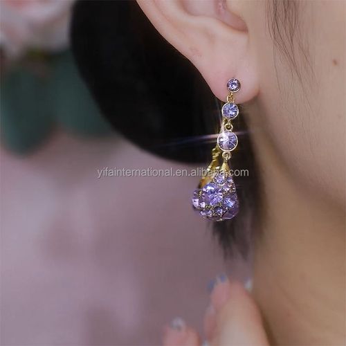 New High-end Luxury Earrings  Simple Full Diamond Water Droplet Shaped Women's Earrings