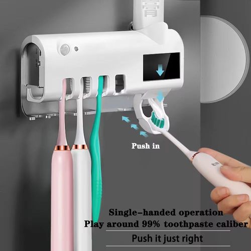 Smart Toothbrush Sterilizer with UV Sterilization - Drill-Free Bathroom Wall-Mounted, Electric Storage & Drying