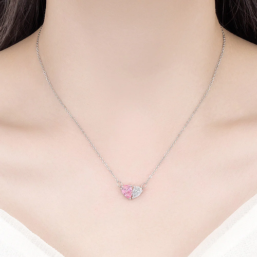 Sweet Heart Shape Copper Plating Stainless Steel Jewelry Set Classic Fashion Necklace and Earring Combo