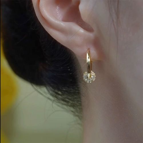 French Style Light Luxury Exquisite Diamond Ball Earrings for Women